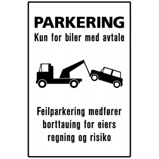 Parkering kun etter avtale