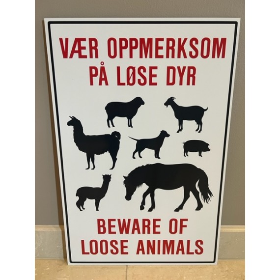 Vær oppmerksom på løse dyr