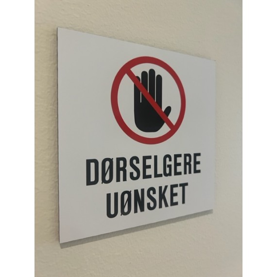 DØRSELGERE UØNSKET (hvit)